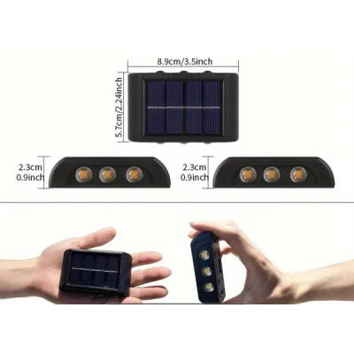 10 Ledli Solar Bahçe Dış Mekan Duvar Aydınlatması 2'li Set - 2