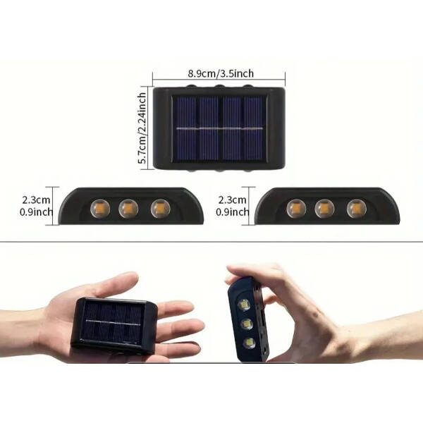 10 Ledli Solar Bahçe Dış Mekan Duvar Aydınlatması 2'li Set - 2