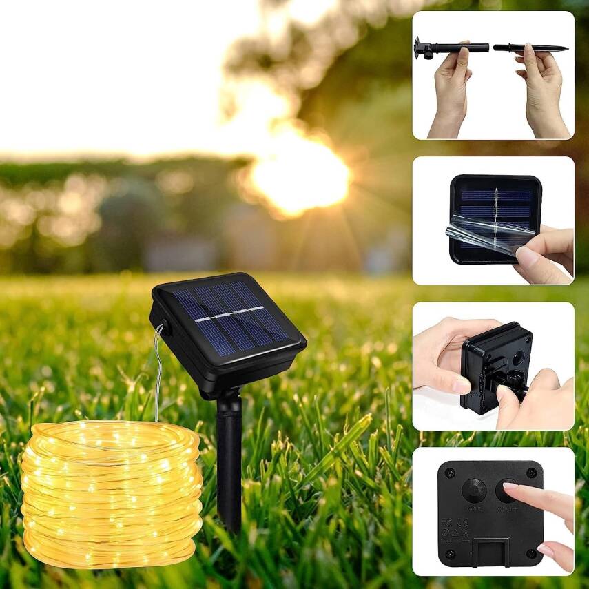 10 Metre Güneş Enerjili Hortum LED Işık - 1