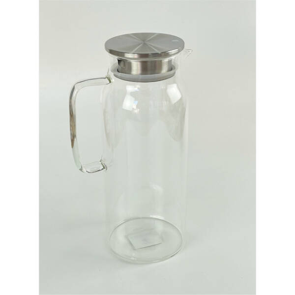 1500 ml Borosilikat Cam Su Sürahisi - Metal Kapaklı ve Isıya Dayanıklı - 2