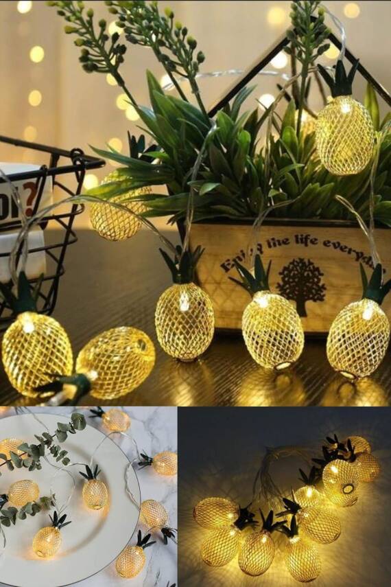 2m 10 Led 2 Kademeli Ananas Led Işık Pilli - 1