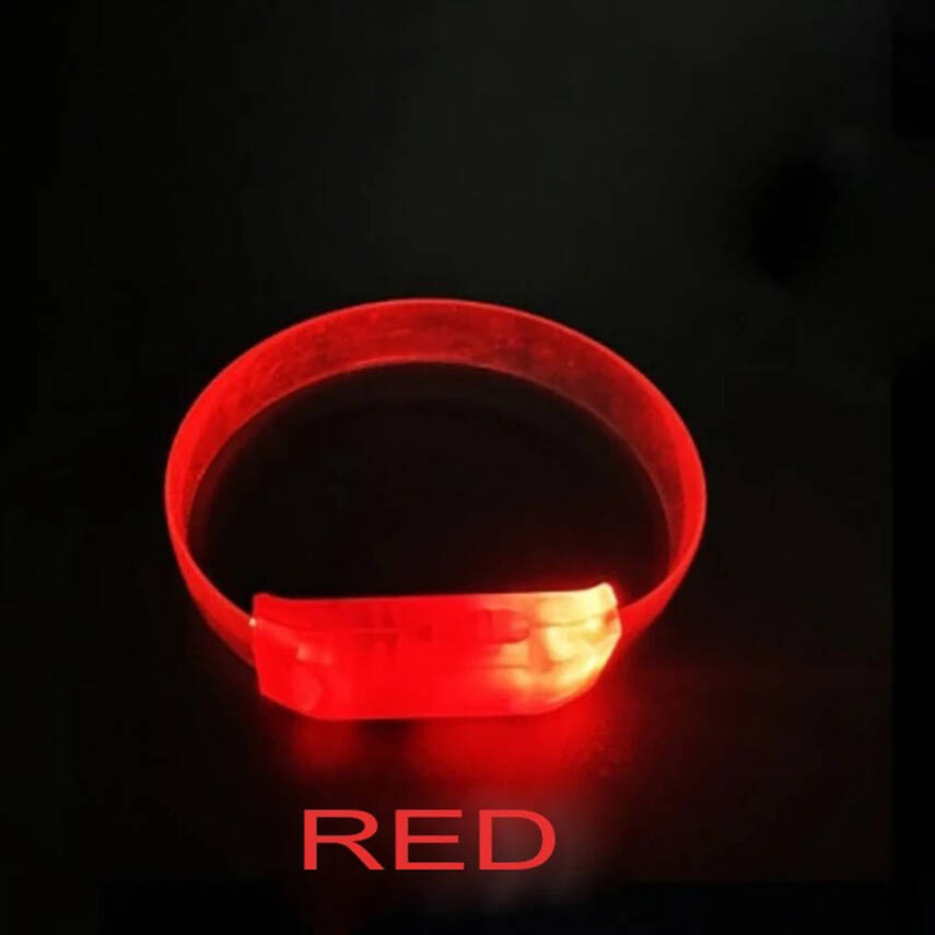 3 Modlu Pilli LED Işıklı Esnek Parti Bilekliği Kırmızı - 3