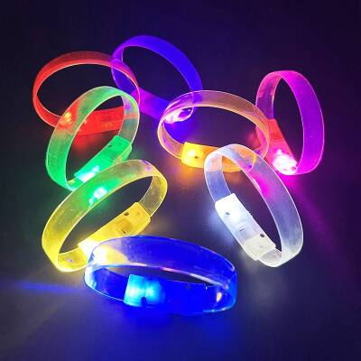 3 Modlu Pilli LED Işıklı Esnek Parti Bilekliği Kırmızı - 4