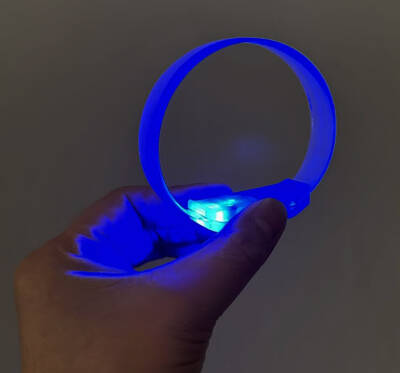 3 Modlu Pilli LED Işıklı Esnek Parti Bilekliği Mavi