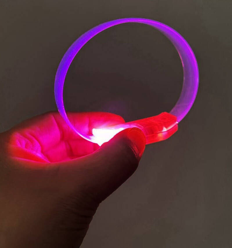 3 Modlu Pilli LED Işıklı Esnek Parti Bilekliği Pembe - 1