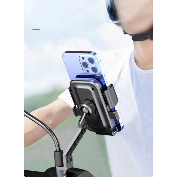 360° Dikiz Aynası Bisiklet Motosiklet Telefon Tutucu - 1