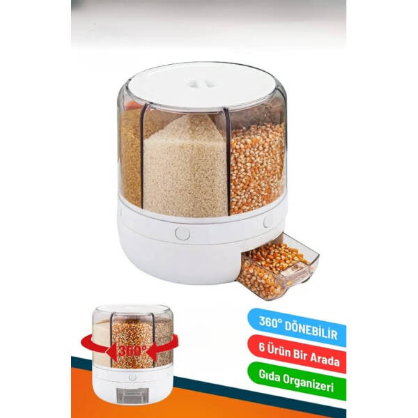 360° Dönebilir 10 Litre Gıda Organizeri - 2
