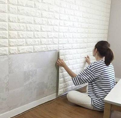 3D Tuğla Desenli Kendinden Yapışkanlı Duvar Paneli 58x38 cm - 1