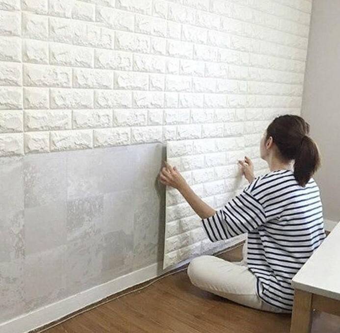3D Tuğla Desenli Kendinden Yapışkanlı Duvar Paneli 58x38 cm - 1