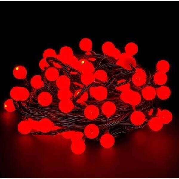 5m 28 Led Kırmızı Işık Siyah Kablo Fişli - 1