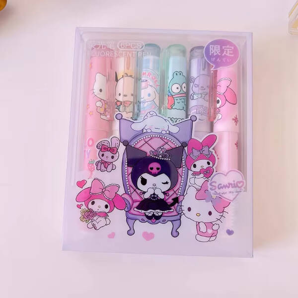 6'lı Fosforlu Kalem Seti - Hello Kitty Kuromi ve Arkadaşları - 4