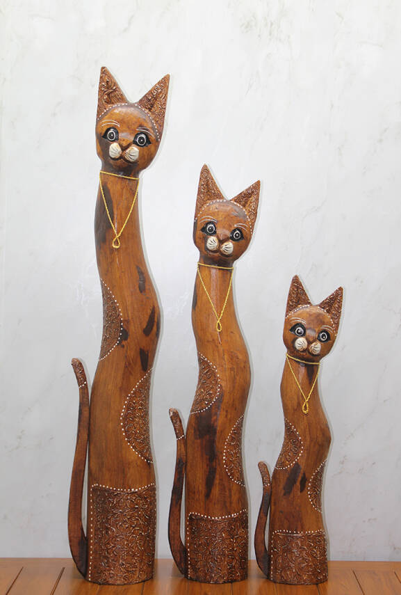 Ahşap 3'lü Kedi Seti 1 Metre Model 1 - 1
