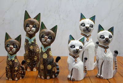 Ahşap 3'lü Kedi Seti 30 Cm