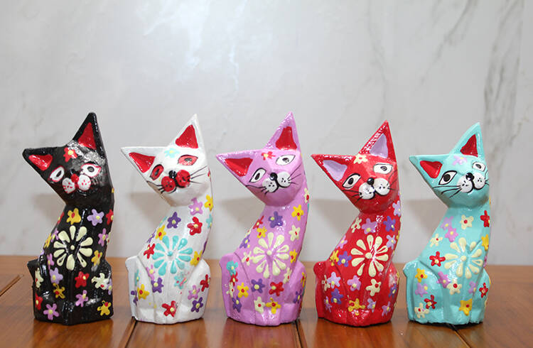 Ahşap 5'li Kedi Seti Model 2 - 1