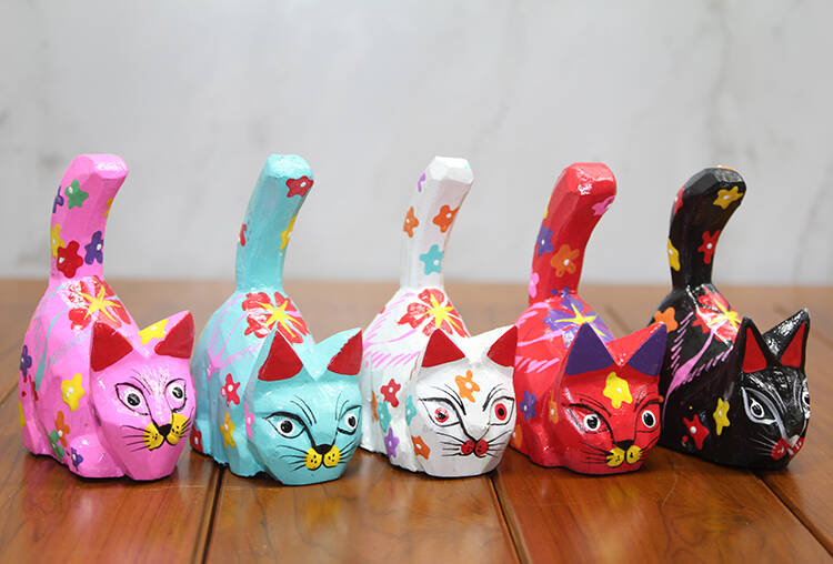 Ahşap 5'li Kedi Seti Model 4 - 1