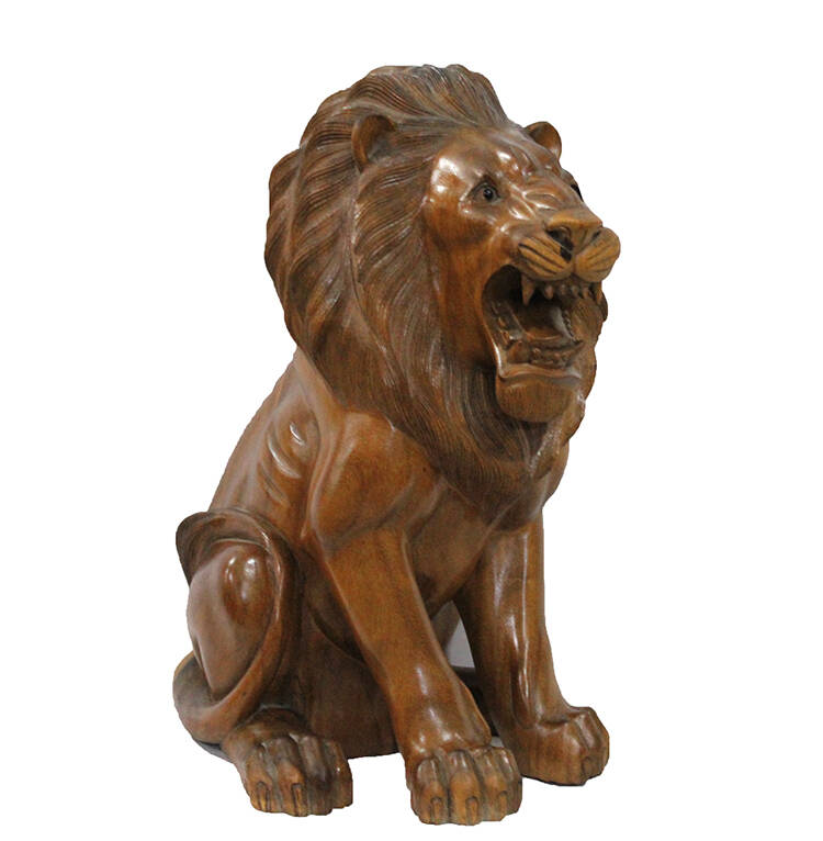 Ahşap Aslan Figürü 50 cm - 1