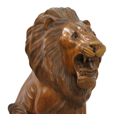 Ahşap Aslan Figürü 50 cm - 2