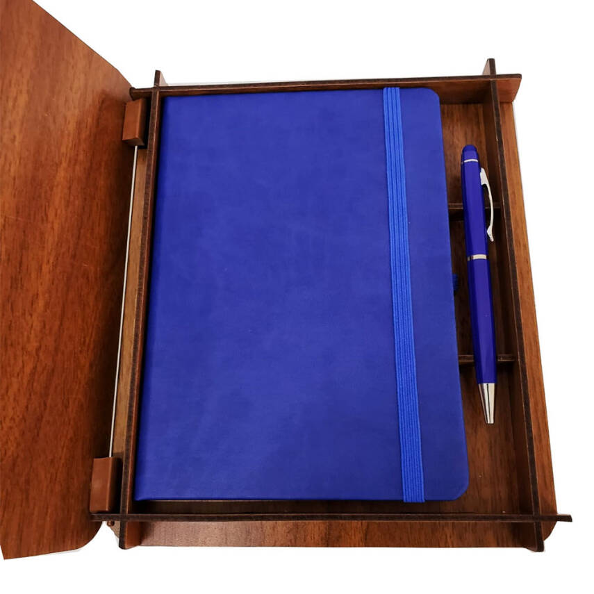 Ahşap Kutulu Defter ve Kalem Seti - 3
