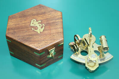 Ahşap Kutulu Pirinç Sekstant