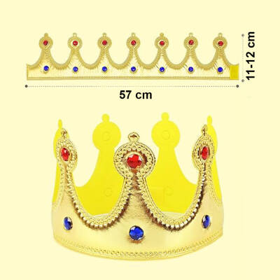 Altın Renk Eva Malzemeden İmal Çocuk Kral Tacı 57 cm - 3