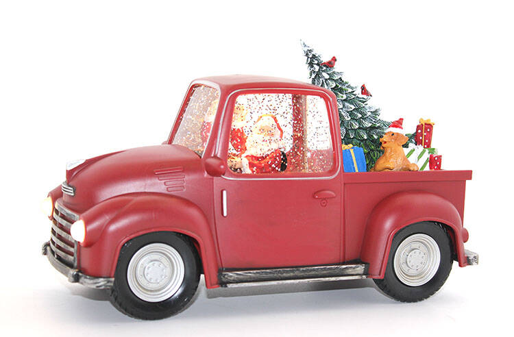 Araba Tasarımlı Işıklı Müzikli Noel Baba Kar Küresi - 1