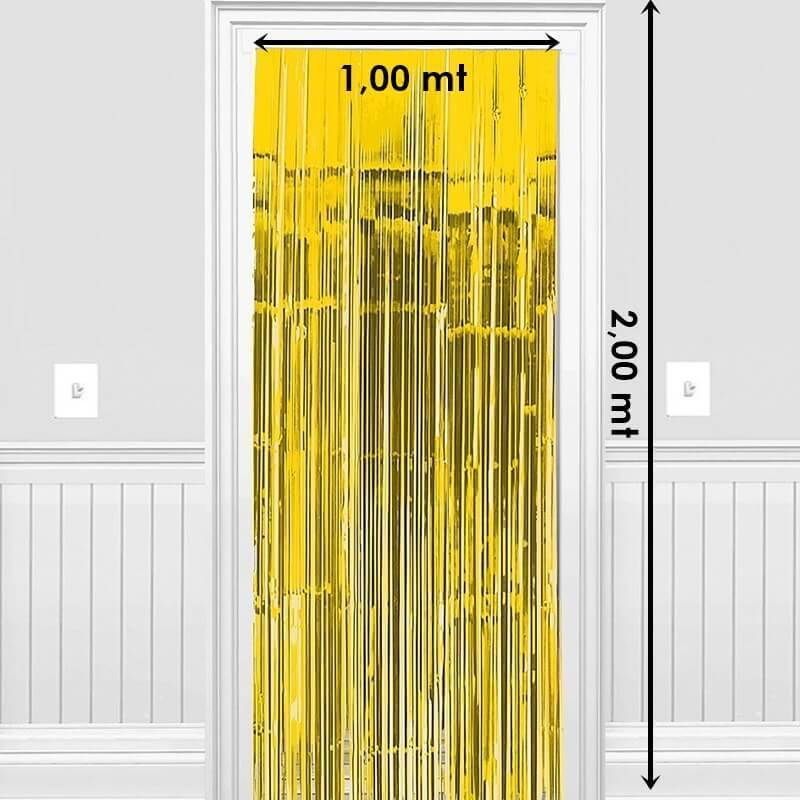 Arka Fon Perde Metalize Gold - 1