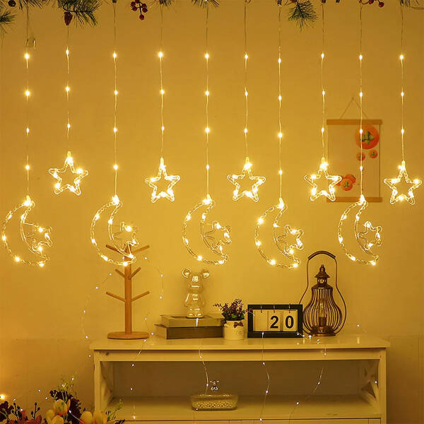 Ay Yıldız Perde Led 10 Saçaklı - 1