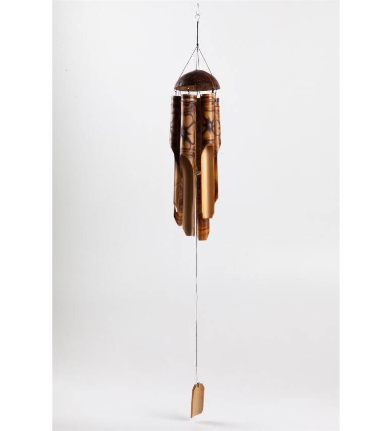 Bambu Coconat Kafalı Rüzgar Çanı 40 cm - 1