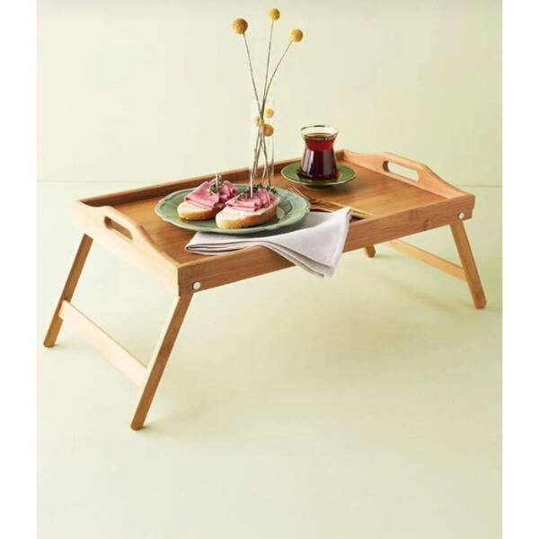 Bambu Kulplu Ayaklı Keyif Tepsisi - 1