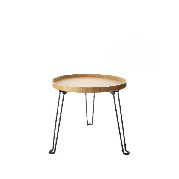 Bambu Metal Ayaklı Katlanabilir Yuvarlak Masa - 42 x 41.5 x 2.5 Cm - 2