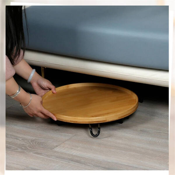 Bambu Metal Ayaklı Katlanabilir Yuvarlak Masa - 42 x 41.5 x 2.5 Cm - 4