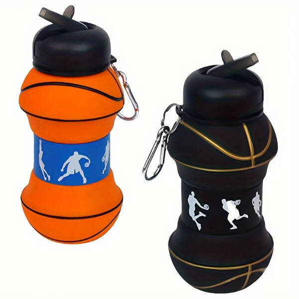 Basketbol Topu Tasarımlı Akordiyon Su Şişesi - 1