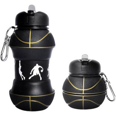 Basketbol Topu Tasarımlı Akordiyon Su Şişesi - 2