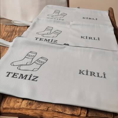 Baskılı Kirli-Temiz Seyahat (Çorap) Torbası - 2