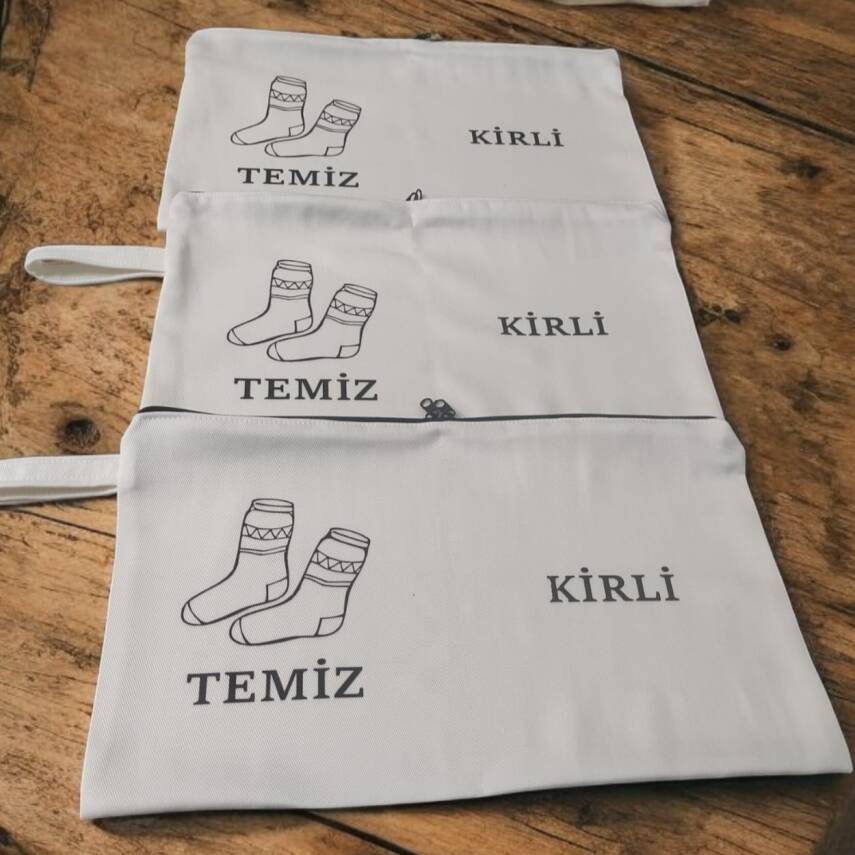 Baskılı Kirli-Temiz Seyahat (Çorap) Torbası - 3