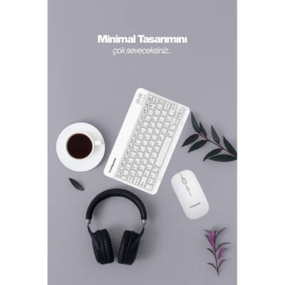 Beyaz Kablosuz Klavye Ve Mouse Seti (1)