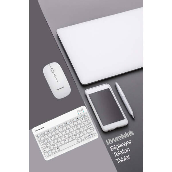 Beyaz Kablosuz Klavye Ve Mouse Seti - 5