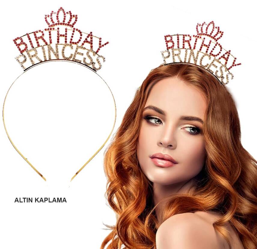 Birthday Princess Kristal Taç – Altın Kaplama - 1