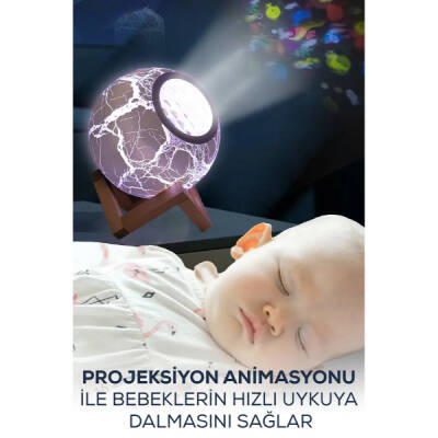 Bluetooth Özellikli Desenli Projektör Gece Lambası - 3