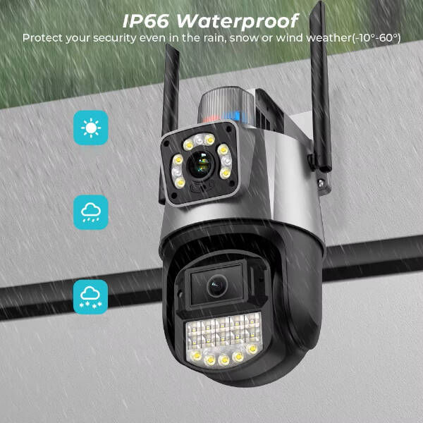 Çakarlı Çift Lensli Dış Mekan Güvenlik Kamerası - 2