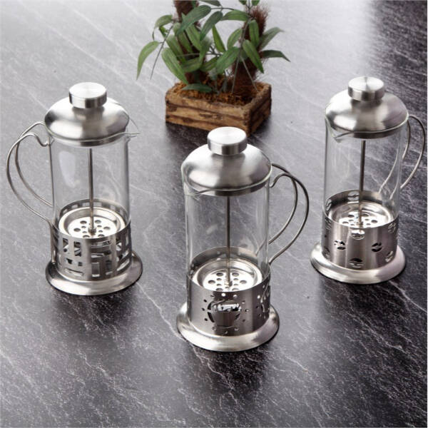 Çelik Kulplu Cam French Press - 350 ml - 1
