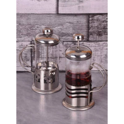Çelik Kulplu Cam French Press - 350 ml - 5
