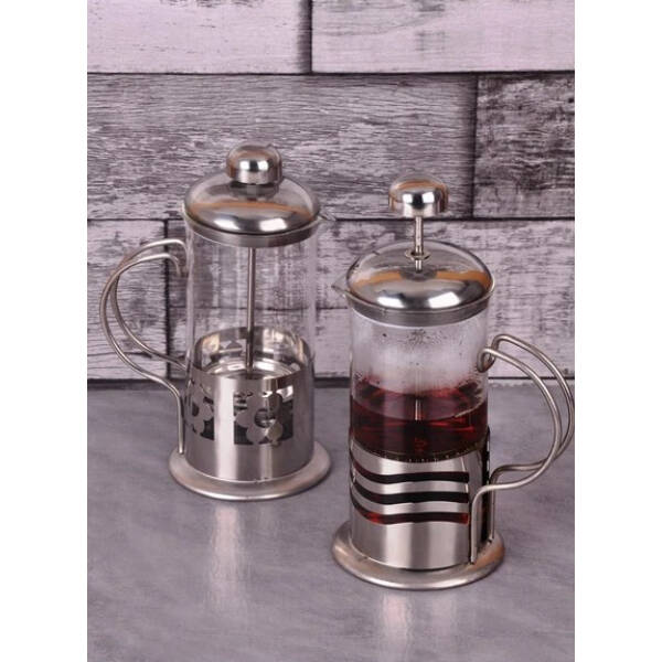 Çelik Kulplu Cam French Press - 350 ml - 5