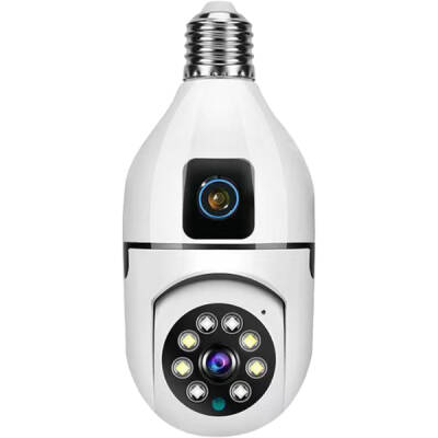 Çift Lensli Duy Girişli Kablosuz Ampul Kamera - 3