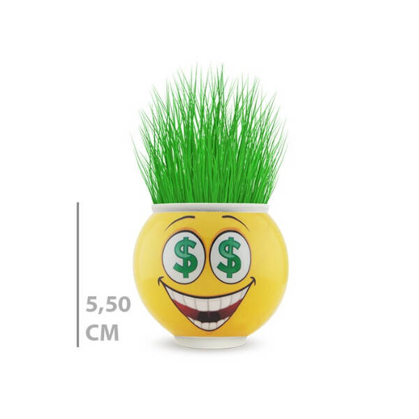 Çim Adam Saksı Emoji Figürlü 1 Adet - 3