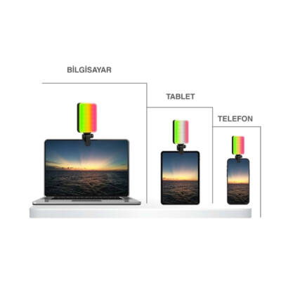 Clip-Fill Taşınabilir Mini RGB Led Selfie Işığı - 3