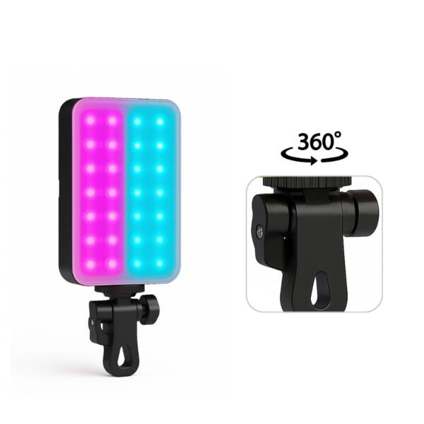 Clip-Fill Taşınabilir Mini RGB Led Selfie Işığı - 4