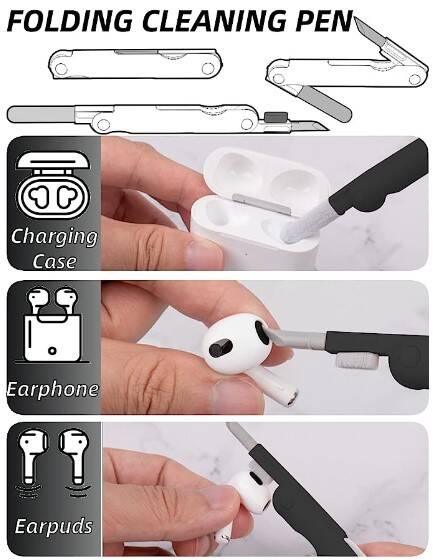ÇOK FONKSIYONLU 7 IN 1 AIRPODS KLAVYE EKRAN KULAKLIK TEMIZLEME KITI - 4