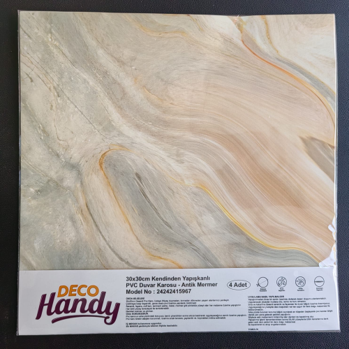 Decohandy 30x30 Cm Pvc Duvar Karosu 4'Lü Paket - Antik Mermer - 1