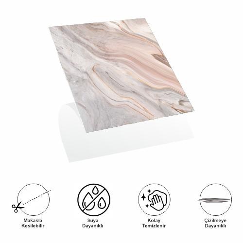 Decohandy 30x30 Cm Pvc Duvar Karosu 4'Lü Paket - Antik Mermer - 3